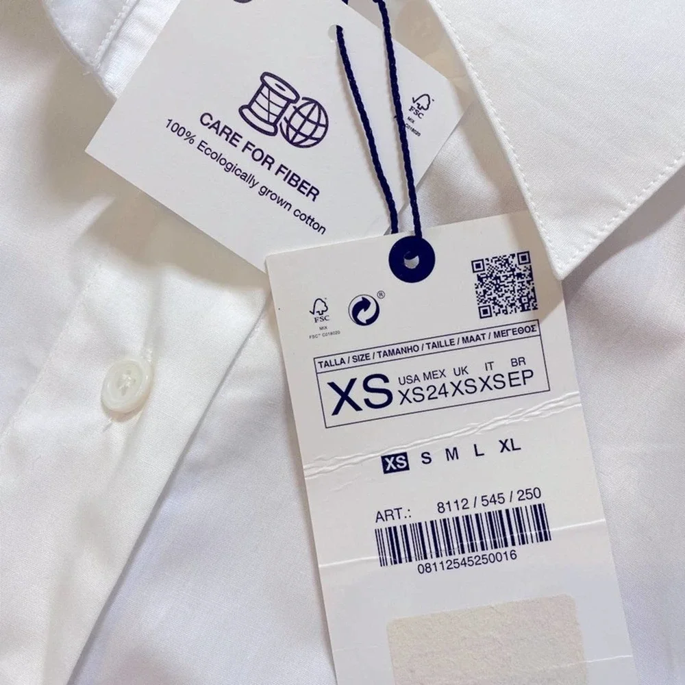 ZARA Cropped Front Tie Button Down Blouse